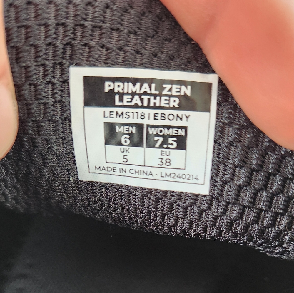 Lems Primal Zen leather ebony minimalist sneaker EUC - Picture 7 of 8